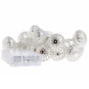 

20 LED Light String Hollow Metal Ball Lamp Battery Operated Copper Wire Romantic Christmas Decor Light for Home Wedding Party