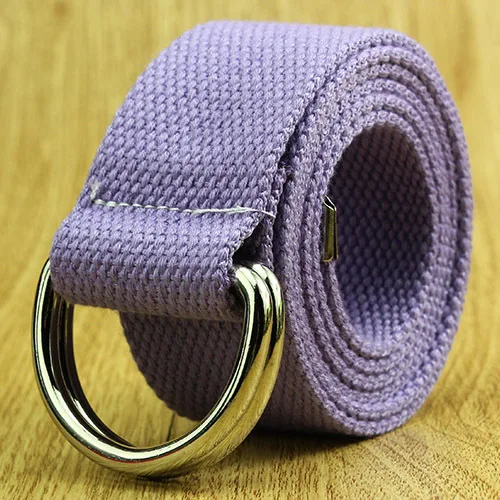 silver-purple 110-160 см длинный Панк мужской ремень из брезентовой ткани для женщин для джинсов декоративные двойные d-кольца металлическая пряжка ремень модный уличный стиль Дикий Пояс - Цвет: silver-purple