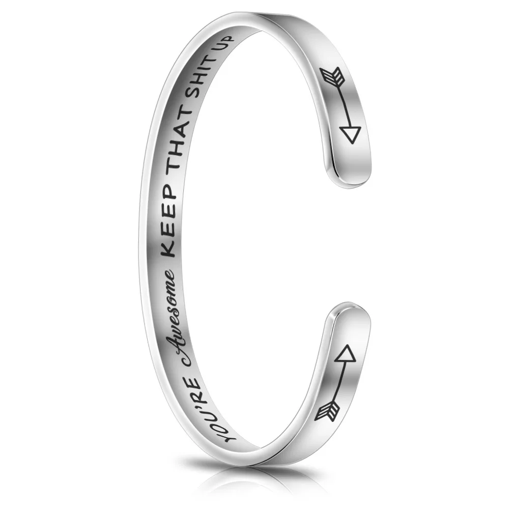 PolishedPlus браслет на заказ потрясающий с гравировкой вдохновляющий из нержавеющей