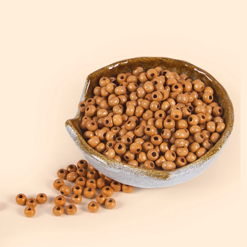 6mm Natural Wood Beads 5000Pcs Round Loose Smooth Wooden Spacer Beads To Needlework For DIY Jewelry Bracelets Components Making