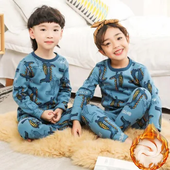 

Kids Sleepwear baby girl winter cotton sets Children Homewear Pajamas Boy velvet Pyjamas Kids Nightwear 2-13Y teenage clothes