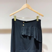 Новая женская модная сексуальная кнопка гофрированная юбка 0818