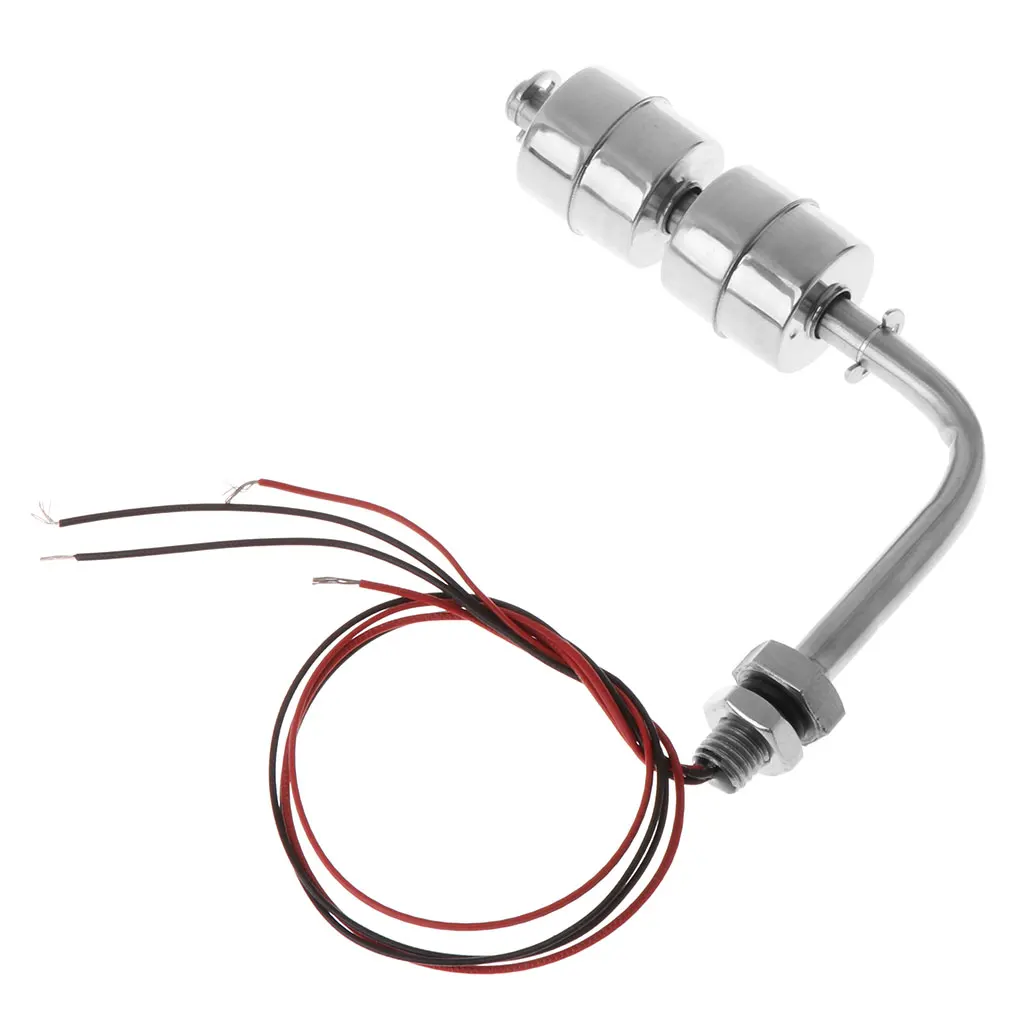 

Stainless Steel Right Angle Water Level Sensor Liquid Float Switch Tank Pool 10W