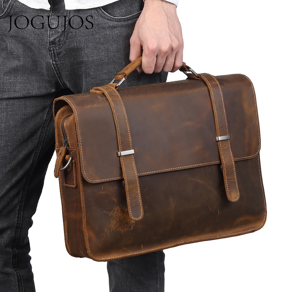 JOGUJOS Luxe Lederen heren Aktetas Lederen Man Aktetassen Tas Mannelijke Crossbody Schoudertas Mannen Laptop Kantoor Tas JOGUJOS Luxe Lederen heren Aktetas Lederen Man Aktetassen Tas Mannelijke Crossbody Schoudertas Mannen Laptop Kantoor Tas
