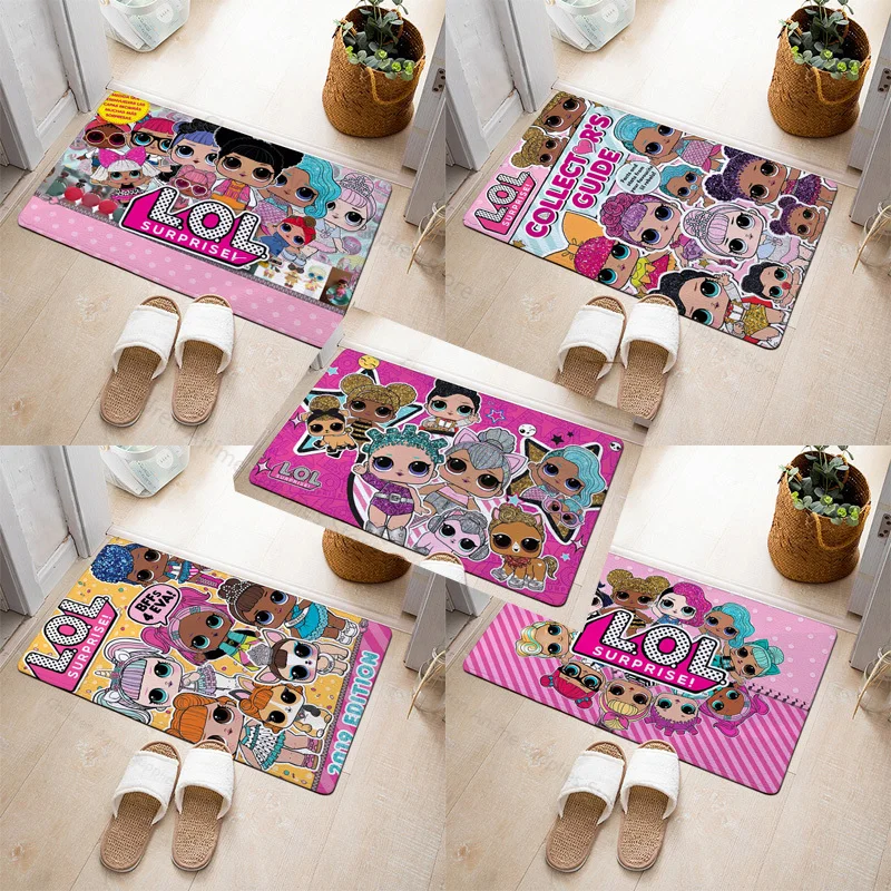 LOL Surprise Dolls Flannel Carpet Cartoon Anime Figures Pattern Girl Room Decoration Floor Bathroom Non-slip Door Mat | Игрушки и хобби