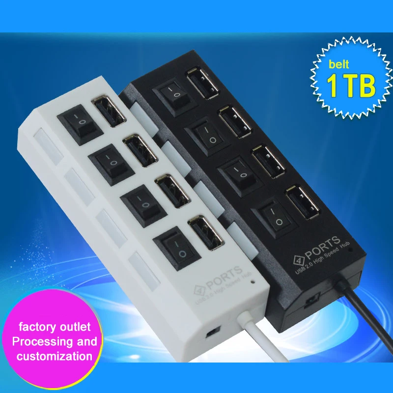 Длинный переключатель Скорость сплиттер usb-хаб независимый переключатель usb-хаб 2,0 4-Порты и разъёмы usb-концентратор с одним портом для камнями расположенными в четыре ряда зарядное Usb устройство с Скорость сплиттер