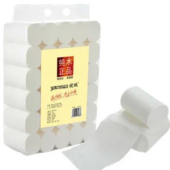 

30 Rolls Toilet Paper Pure Wood Pulp Toilet Paper Towel Coreless Printed Roll Paper For Household Mother And Baby Toilet Paper