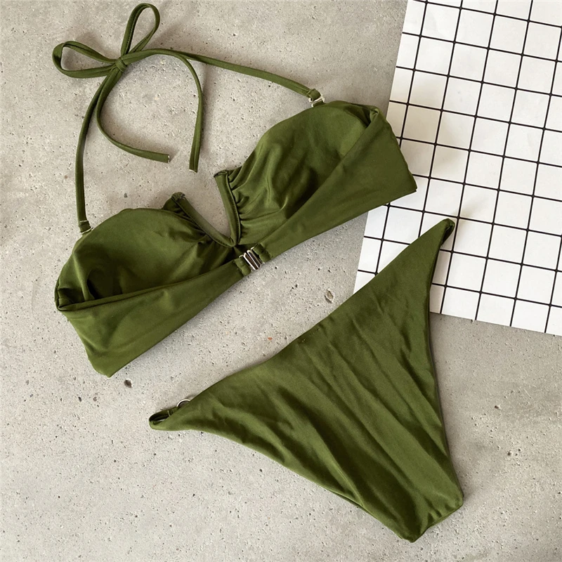 Sexy Swimsuit Women Bathing Suits Solid Bikinis Triangle Split Swimsuit Fashion Summer Beach Wear Brazilian Ladies Biquini Set Sexy Swimsuit Women Bathing Suits Solid Bikinis Triangle Split Swimsuit Fashion Summer Beach Wear Brazilian Ladies Biquini Set