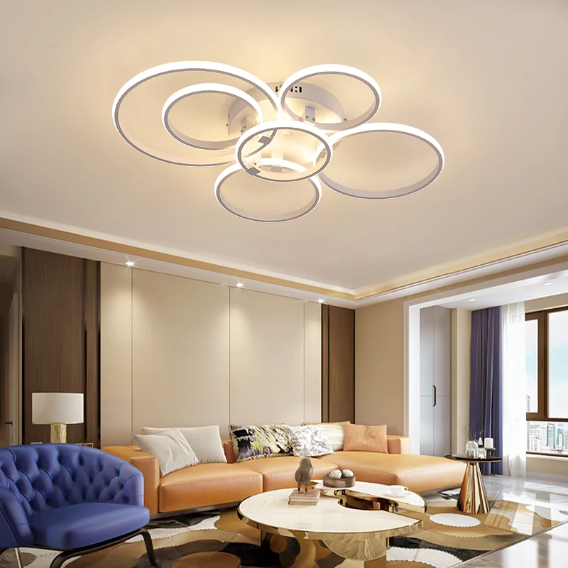 NEO Gleam Modern RC Dimmable APP Circle rings led ceiling lamp designer for living room bedroom ceiling lamp fixtures