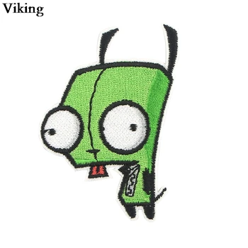 

20pcs/set Alien Patch Stickers Cool Iron On Embroidered Patch Sewing Fabric Cartoon Appliques Backpack Decoration G0567