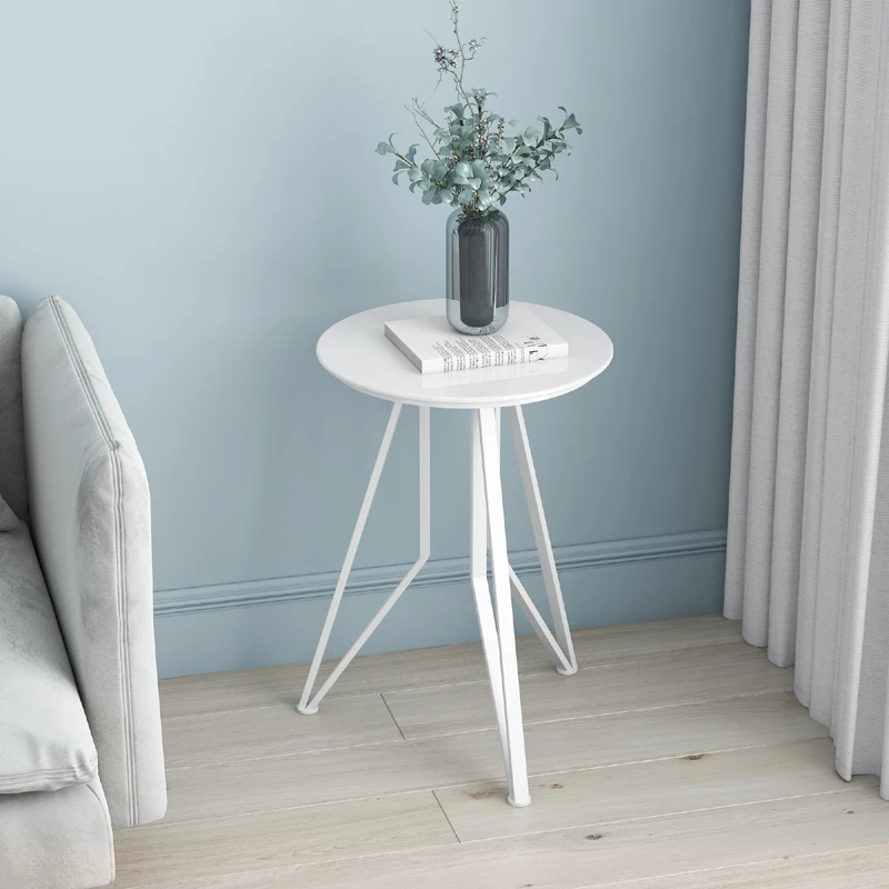Nordic creative marble round small coffee table simple sofa side bedside table corner tea table easy assembly living room table