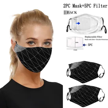 

Fashion Black Mask Unisex Reusable Washable Masks Breathable Dust Earloops Masks Mascarilla Con Filtro Washable Adjustable