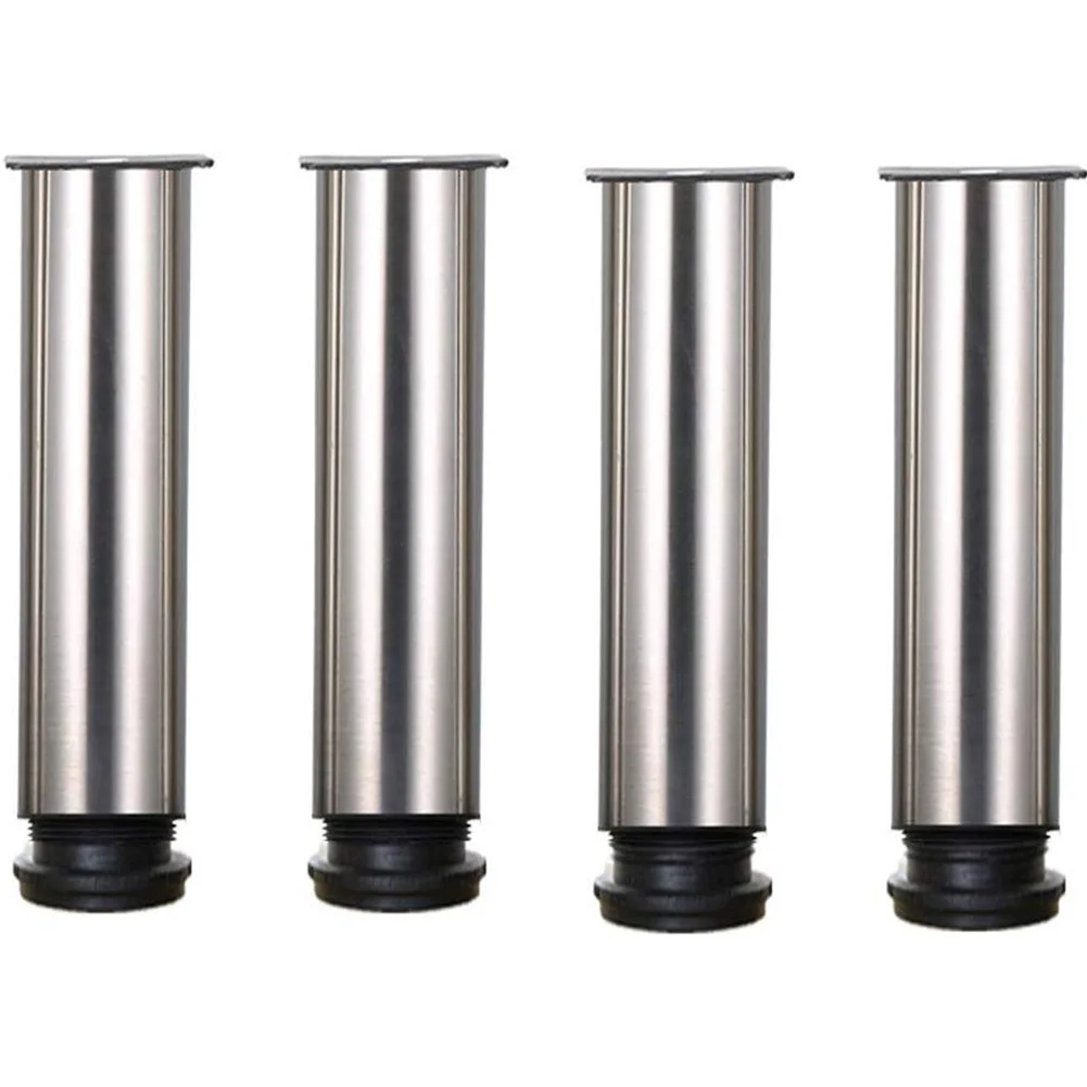 

4pcs Solid Cabinet Table Feet Kitchen Multifunction Worktop Bar Adjustable Furniture Legs Sofa Heavy Duty Stainless Steel Round