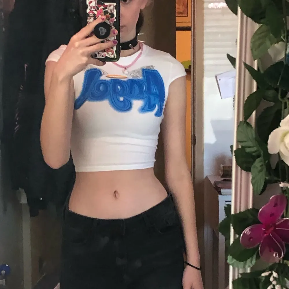 Hd27ba9cf9d2849c6a946b6b15e644ef8d - Angel Letter Printed Short Sleeve T-Shirts