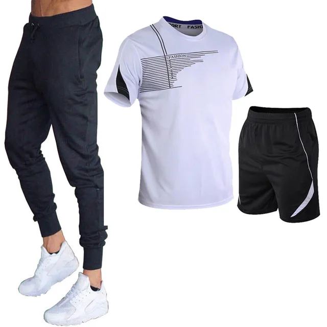 men's set  sportswear kit short sleeve sports sport shirt men running 2pcs suit for soccer gym fitness men t-shirts+shorts sets LJL-1