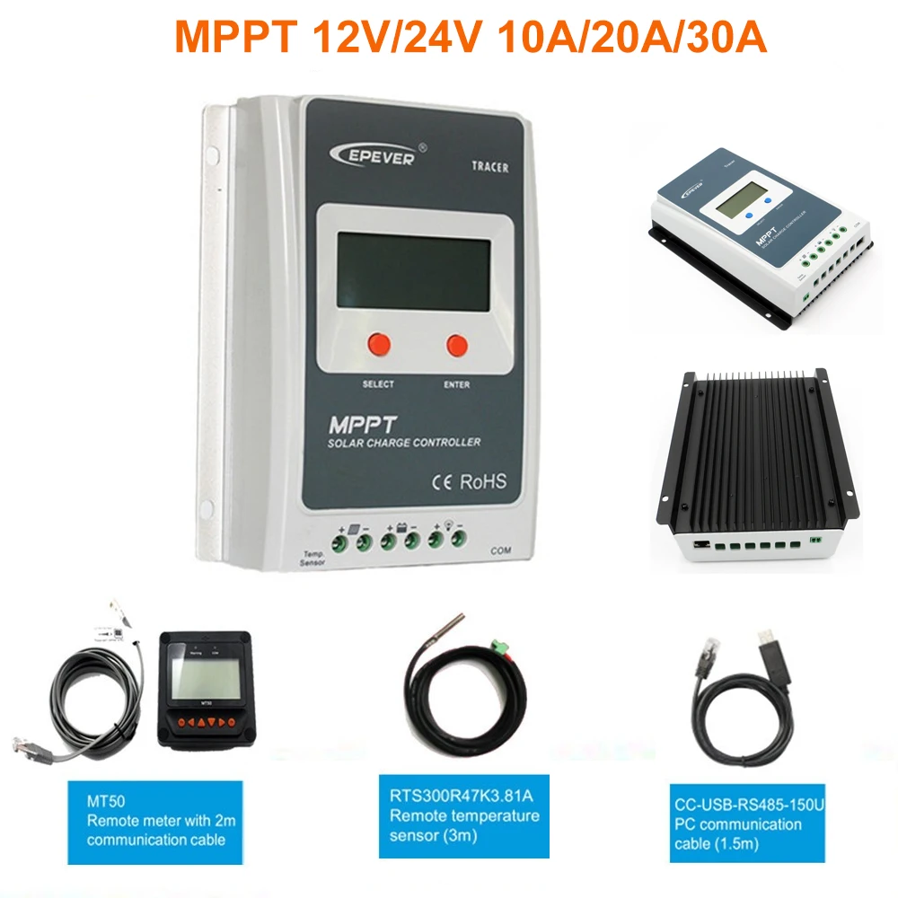 10A 20A 30A 40A MPPT Solar Charge Controller Panel Regulator 12V/24V 3 Timer 