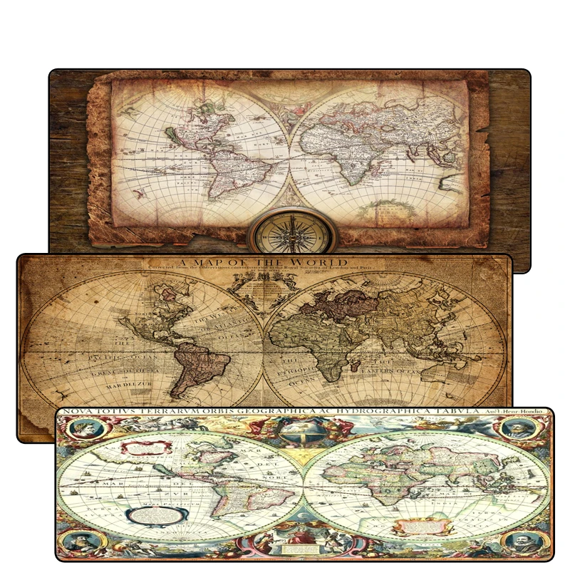  World Map Rubber Large Lock Edge mouse mat desk mats big mousepads gaming rug XL for office work/ L