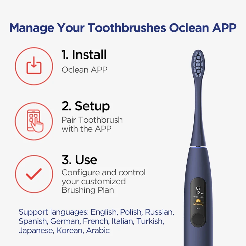 Global Version Oclean X Pro Sonic Electric Toothbrush Adult IPX7 2-in-1 Charger Holder Color Touch Screen Toothbrush Fast Charge Global Version Oclean X Pro Sonic Electric Toothbrush Adult IPX7 2-in-1 Charger Holder Color Touch Screen Toothbrush Fast Charge