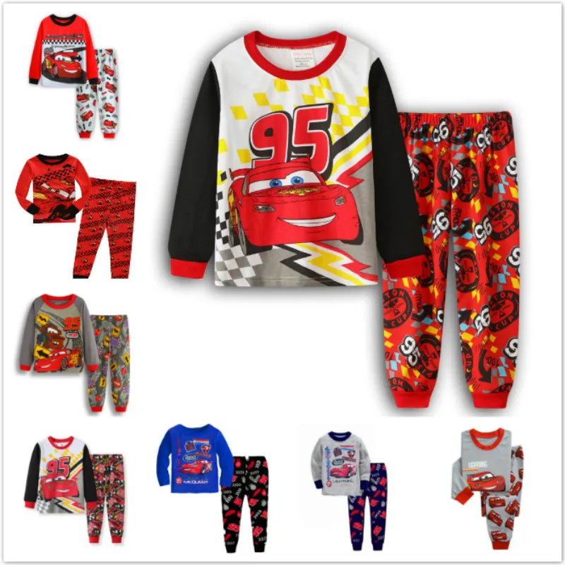Детский пижамный комплект Детская одежда для сна Пижама с принтом Pixar Cars Lightning