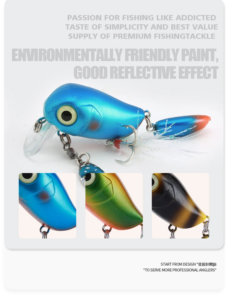 Description Picture 6 of itemLUSHAZER Minnow Crankbait  Floating 5g 38mm Fishing bait For Bass Trout pike Wobbler Artificial Hard Lures Double section