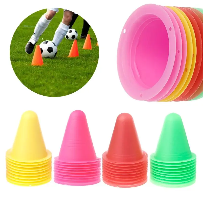 10 Pcs Skate Marker Cones Roller Football Soccer Training Equipment Marking Cup Slalom Pile | Спорт и развлечения