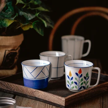 

Nordic Tea Mug Creative Japanese Reusable Print Ceramic Office Water Mug Vintage Coffee Filizanki Do Kawy Tableware DE50MK