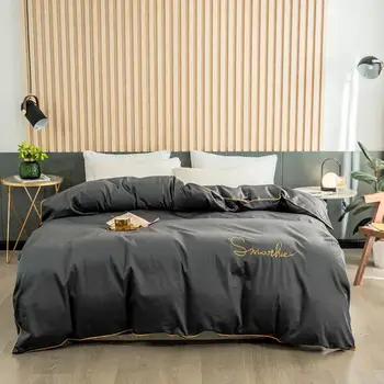 

Wholesale 1 Pcs Bed Sets Cotton Comforter Cover Satin Jacquard Embroidery King Queen Duvet Cover with Embroidery Quilt Cover