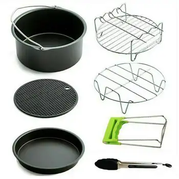 

8" Air Fryer Accessories 117PCS Rack Cake Pizza Pan Oven Barb Cake Cup Barrel Home Kitchen Cooking Tools for Barbecue Baking