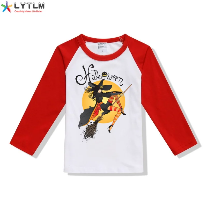 LYTLM/детская одежда детские топы для девочек, футболка Хэллоуин, Детские футболки для маленьких мальчиков, Poleras Manga Larga футболка с черепом для мальчиков