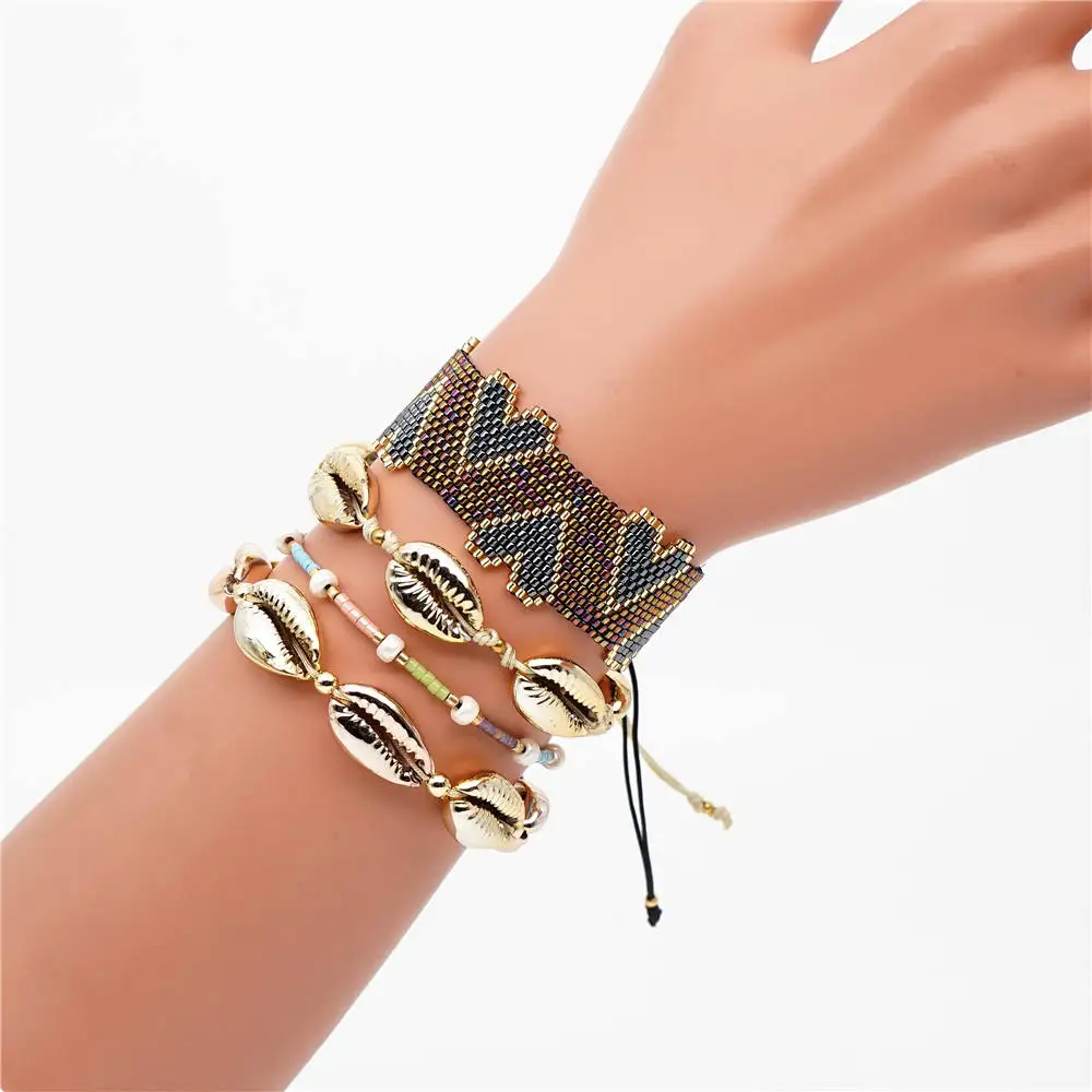 Go2boho MIYUKI Heart Bracelet Pulseras Mujer Moda Летний Пляжный золотой браслет в виде ракушки для женщин Boho шикарные ювелирные изделия ручной работы Diy - Окраска металла: MI-S190160 MIYUKI