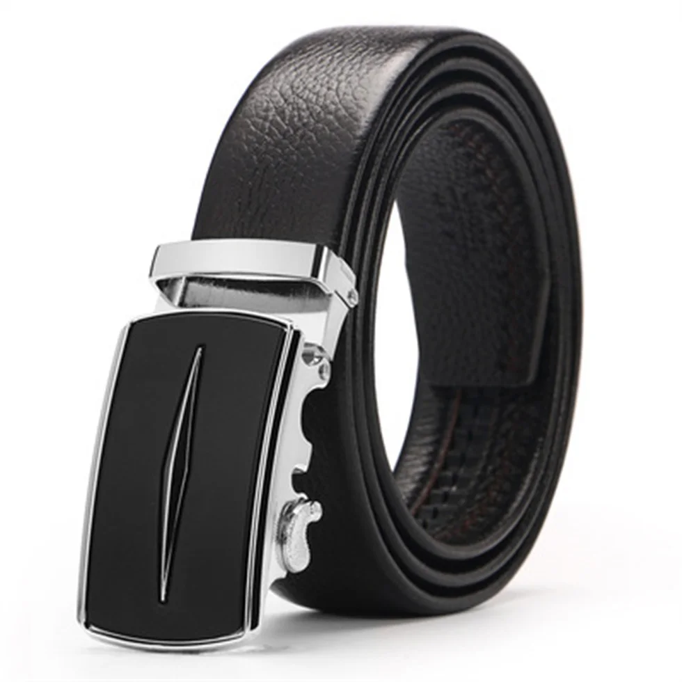 

New Arrival 100% Cow Genuine Leather Belts For Men Automatic Alloy Buckle Black Brown Color Free Shipping