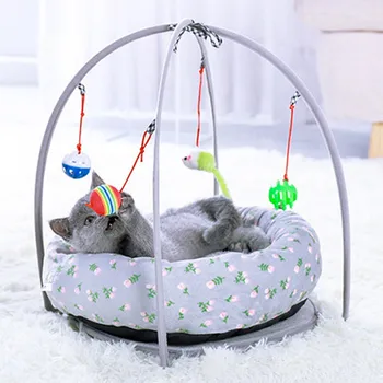 

General Kennel Cat Play Mat For All Seasons, Multifunctional Cat Tent Activity Center With Hang Cat Toys, Outdoor Bed Play Tent