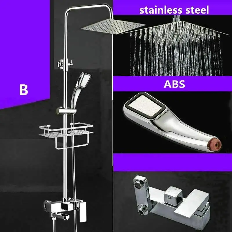 Version B Набор для душа Preto Colonne De Conjunto Douchette Regadera Electronica Doccia Torneira Lavabo Ducha Douche Do Banheiro Chuveiro - Цвет: Version B