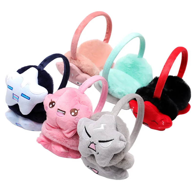 Fur Kids Ear Muffs Headphone Boy Warm Ear Muffs For Girls Spiderman Cat Ears Winter Earmuffs Thicken Cover Ears