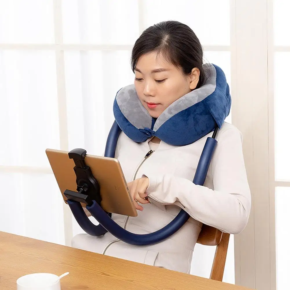 

High Quality Memory Foam U-shaped Pillow Mobile Phone Reading Holder Travel Pillow Nap Neck Cervical Pillow Support Head Rest