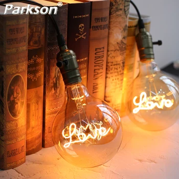 

Vintage LED Edison Light Bulb E27 220V G125 LOVE Ampoule Incandescent Filament Retro Lamp Festival Holiday Wedding Decor
