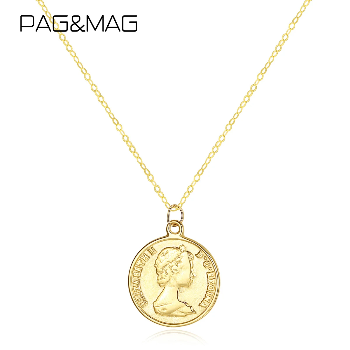 Женские ожерелья с подвеской PAG & MAG Elizabeth Round 14K Gold свадебные ювелирные изделия из