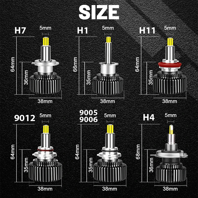 D4S Led 9012 Hir2 H4 360 Headlight 20000Lm H1 H8 H9 H11 H7