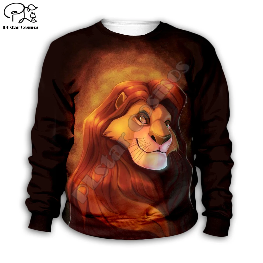 Simba толстовка с капюшоном и 3D-принтом «Король Лев» для маленьких детей, толстовки на молнии стильная толстовка с длинными рукавами и рисунком для мальчиков и девочек-14 лет