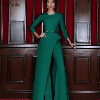 

New Arrival Serene hill Green Evening Dress 2020 Beading Three Quarter Sleeves Asymmetrical Party dress Vestidos de fiesta