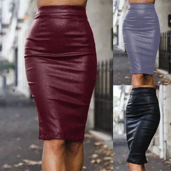 

Spring and Summer Skirt WOMEN'S Dress Supply of Goods Three-Color plus Velvet Comfortable Pu Skirt
