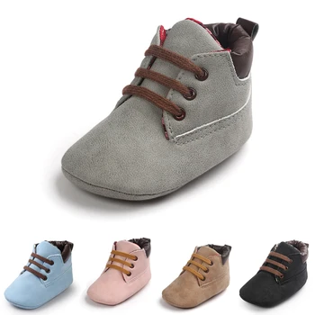 

11 Colors Baby Toddler Soft Sole Leather Anti-slip Shoes Infant Boy Girl Comfortable Solid Lace Up Shoes