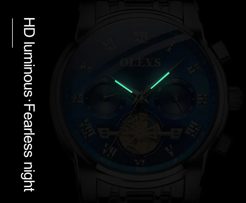 OLEVS Tourbillon Style Chronograph Men Watches 2021 Luxury Brand Sport Watch for Men Popular Hot Fashion Quartz Wristwatches