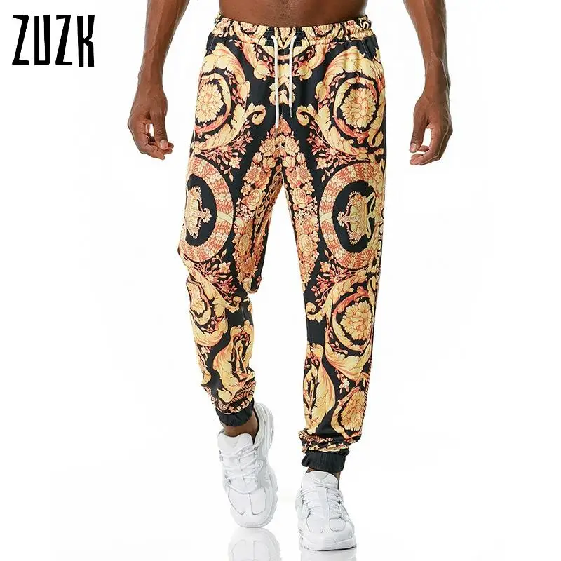 

ZUZK Hip Hop Pant For Men Sweat Pants Luxury New Crown Printed Casual Pantalon Homme Streetwear Trousers Men Joggers