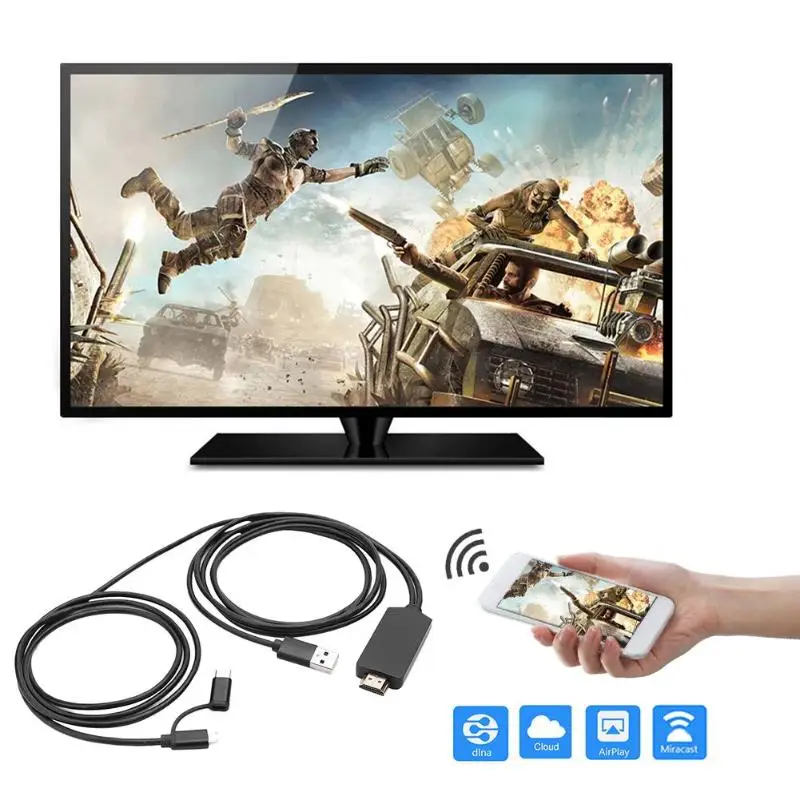 Micro USB/type-C-HDMI кабель высококачественный прочный простой удобный Mirascreen HDMI кабель LD24 конвертер сплиттер