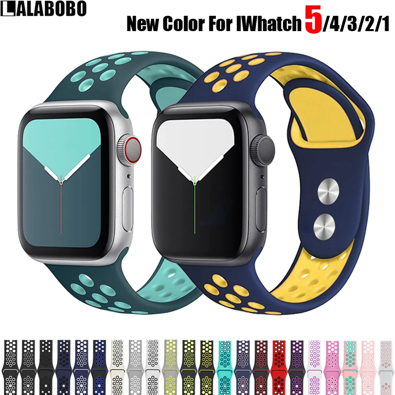 Мягкий силиконовый ремешок для наручных часов Apple Watch версия 1 2 3 38/42 мм спортивные