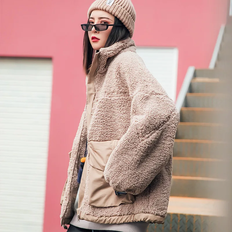 QING MO Fashion Brand Winter Women Wool Coat Women Casual Loose Outwear Female Elegant Jacket Coat With Pockets ZQY2346