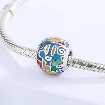 

Fashion originality colorful global bead S925 bangle bracelet diy Jewelry accessories interesting gift
