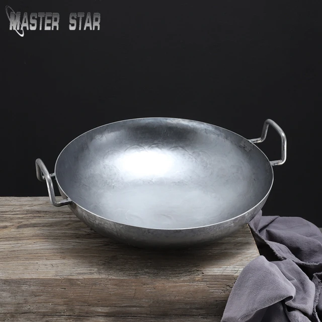 double ear cast iron wok cooking pot no coating non stick classical camping  outdoor Chinese Gas Cooker Cookware wok pan fry pan - AliExpress