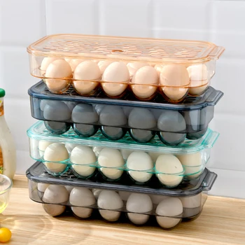 

16Grids Egg Storage Box Plastic Refrigerator Egg Box Anti-collision Transparent Egg Container Egg Organizer Kitchen Tools